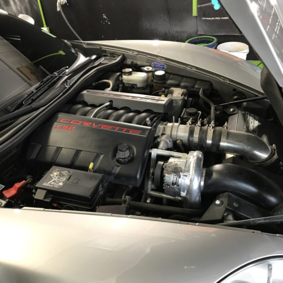 Corvette engine components after detailing